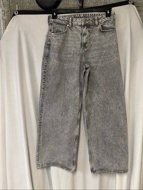 Women's Grey Wide-Leg Flare Jeans